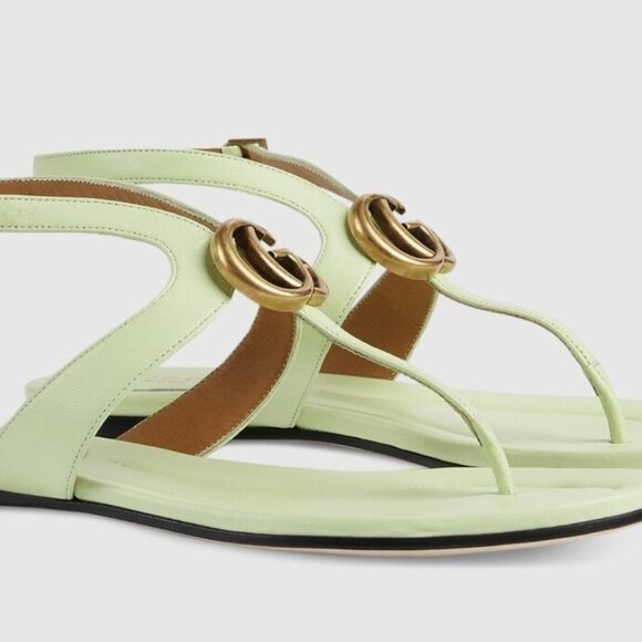 NIB Gucci GG Marmont leather thongs flats - IT 37.5 US 7.5 - Picture 2 of 7